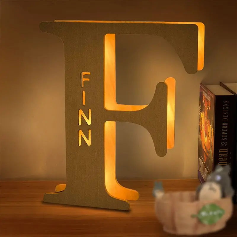 Personalized Wall Decor 26 Letter with Engraved Name LED Night Light