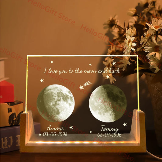 Custom Crystal Moon Lamp Personalized Souvenir Gift