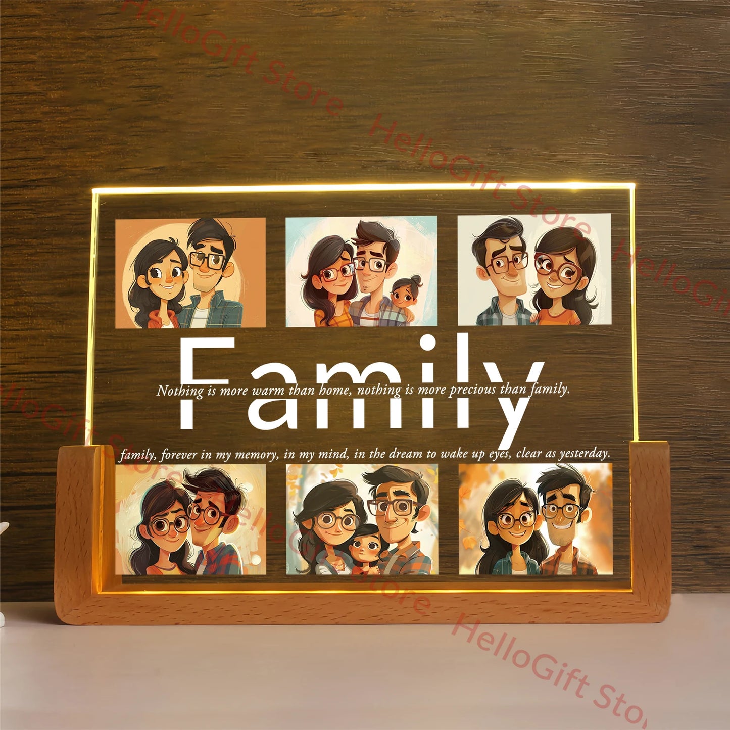 Personalized Custom Photo Text 3D Acrylic Lamp