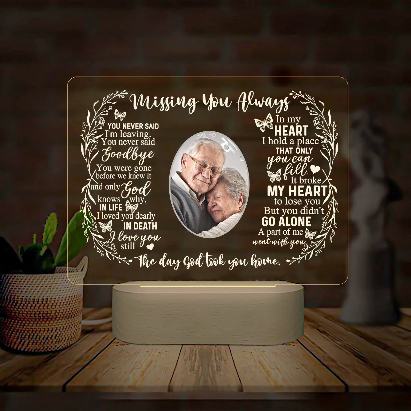 Personalized Unique Light Up Picture Frames with Photo and Text