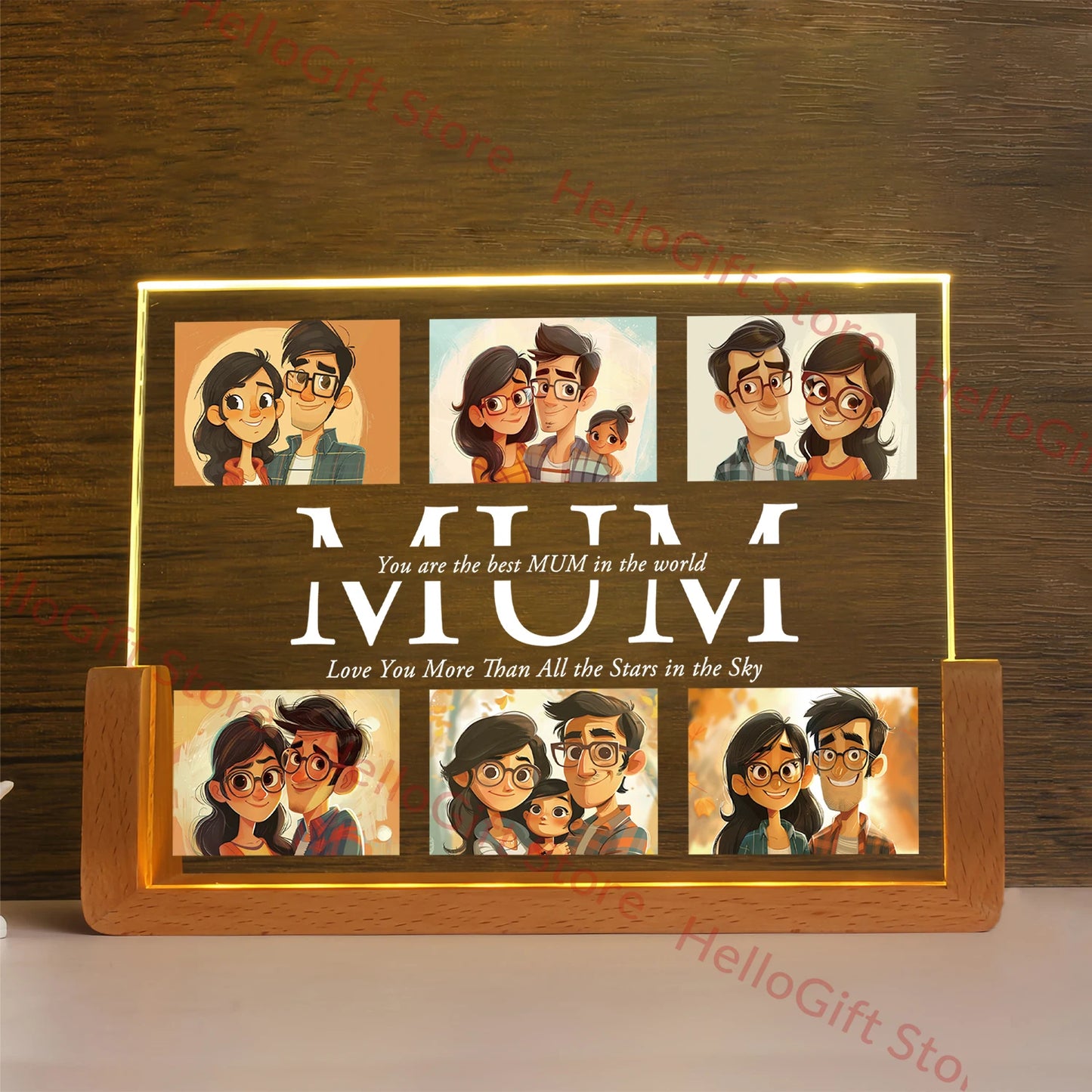 Personalized Custom Photo Text 3D Acrylic Lamp