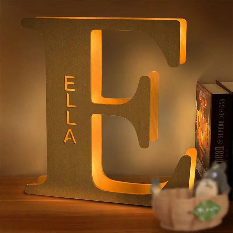 Personalized Wall Decor 26 Letter with Engraved Name LED Night Light