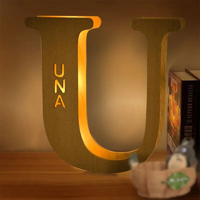 Personalized Wall Decor 26 Letter with Engraved Name LED Night Light