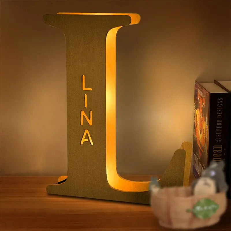 Personalized Wall Decor 26 Letter with Engraved Name LED Night Light