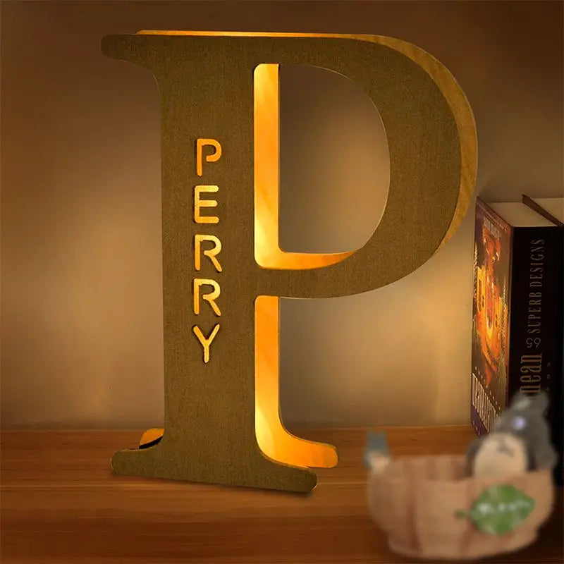 Personalized Wall Decor 26 Letter with Engraved Name LED Night Light