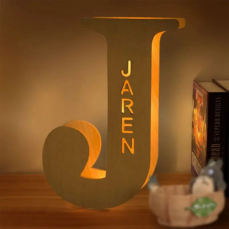 Personalized Wall Decor 26 Letter with Engraved Name LED Night Light