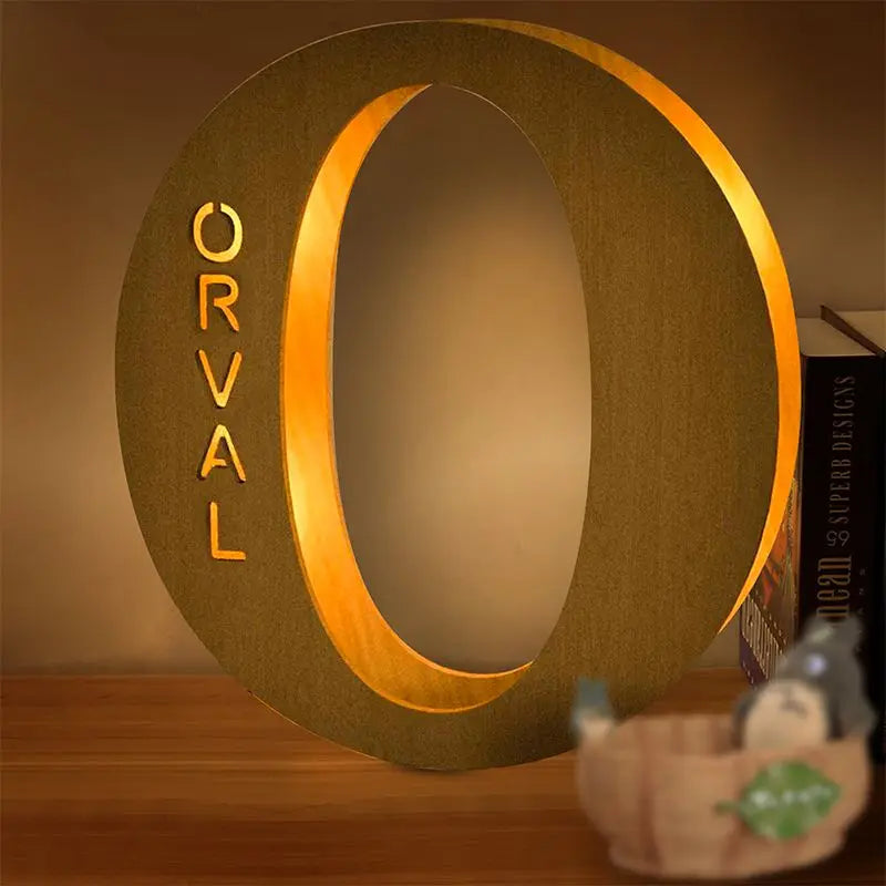 Personalized Wall Decor 26 Letter with Engraved Name LED Night Light