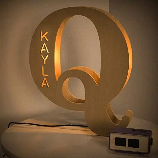 Personalized Wall Decor 26 Letter with Engraved Name LED Night Light