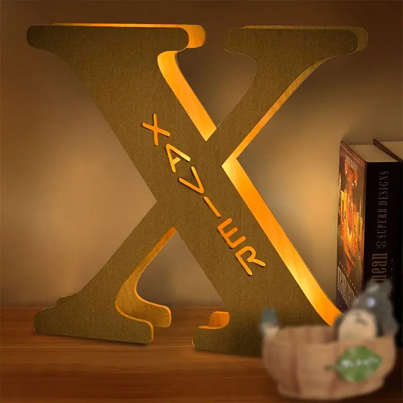 Personalized Wall Decor 26 Letter with Engraved Name LED Night Light