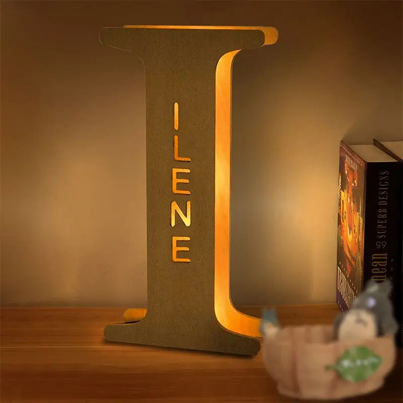 Personalized Wall Decor 26 Letter with Engraved Name LED Night Light